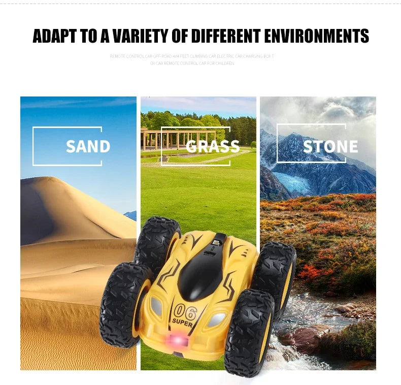 2.4G 4wd High-speed Stunt Car Mini RC Car Double-Sided Drift 360 Degree Dump Truck Drive Jump Children's Toys