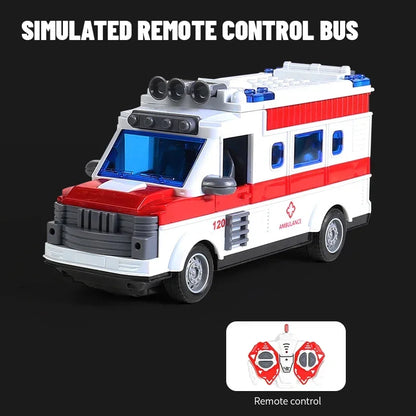 Remote Control Tour Bus – 4CH Double Decker Sightseeing Bus, Simulated Ambulance & School Bus Model, RC Electric Vehicle Toys