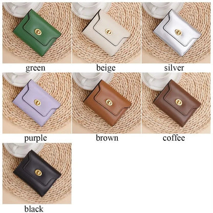 Custom Letters Fashion Women Short Wallet PU Leather Three Fold Wallet Small Coin Purse Ins Style Credit Card Holder Money Clip