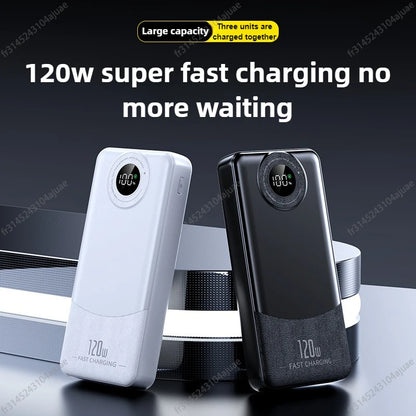 10000/20000mAh Ultralarge Capacity 120W Super Fast Charging Power Bank