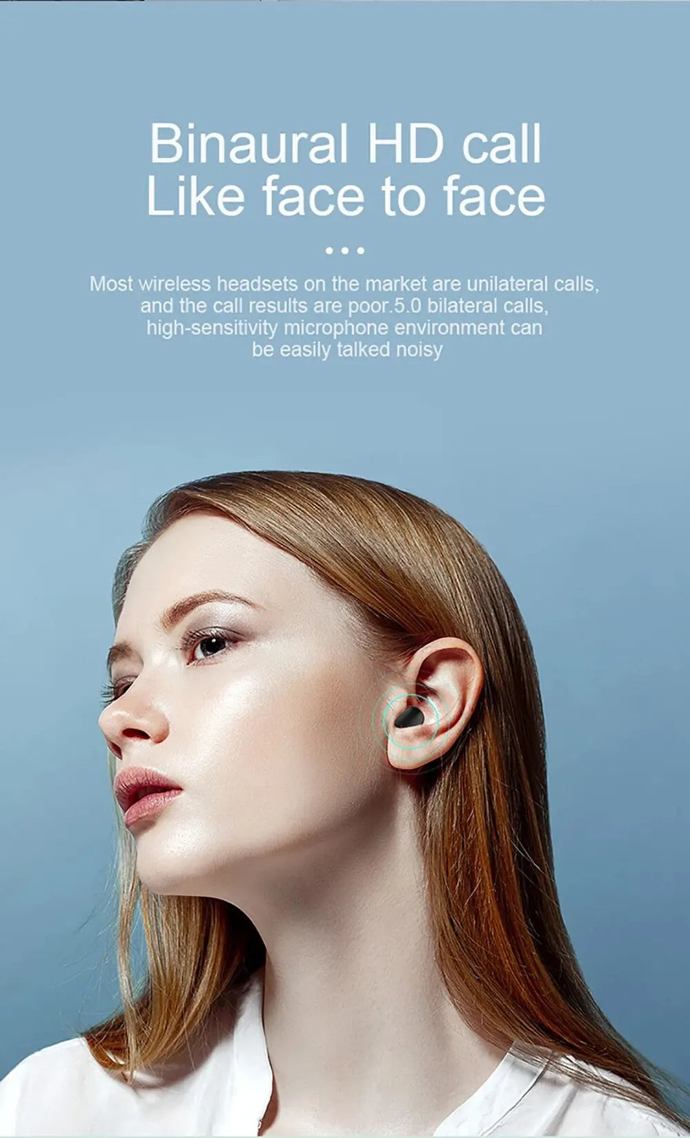 TWS A6S Wireless Bluetooth Headset Earbuds Noice Cancelling Earphone Bluetooth Headphones with Mic for Huawei Xiaomi Redmi