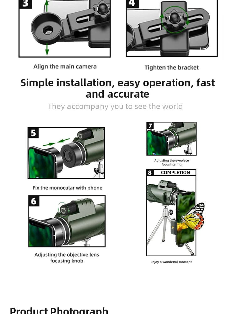 Portable Zoom HD 5000M Telescope Folding Long Distance Mini Powerful Telescope for Hunting Sports Outdoor Camping Travel