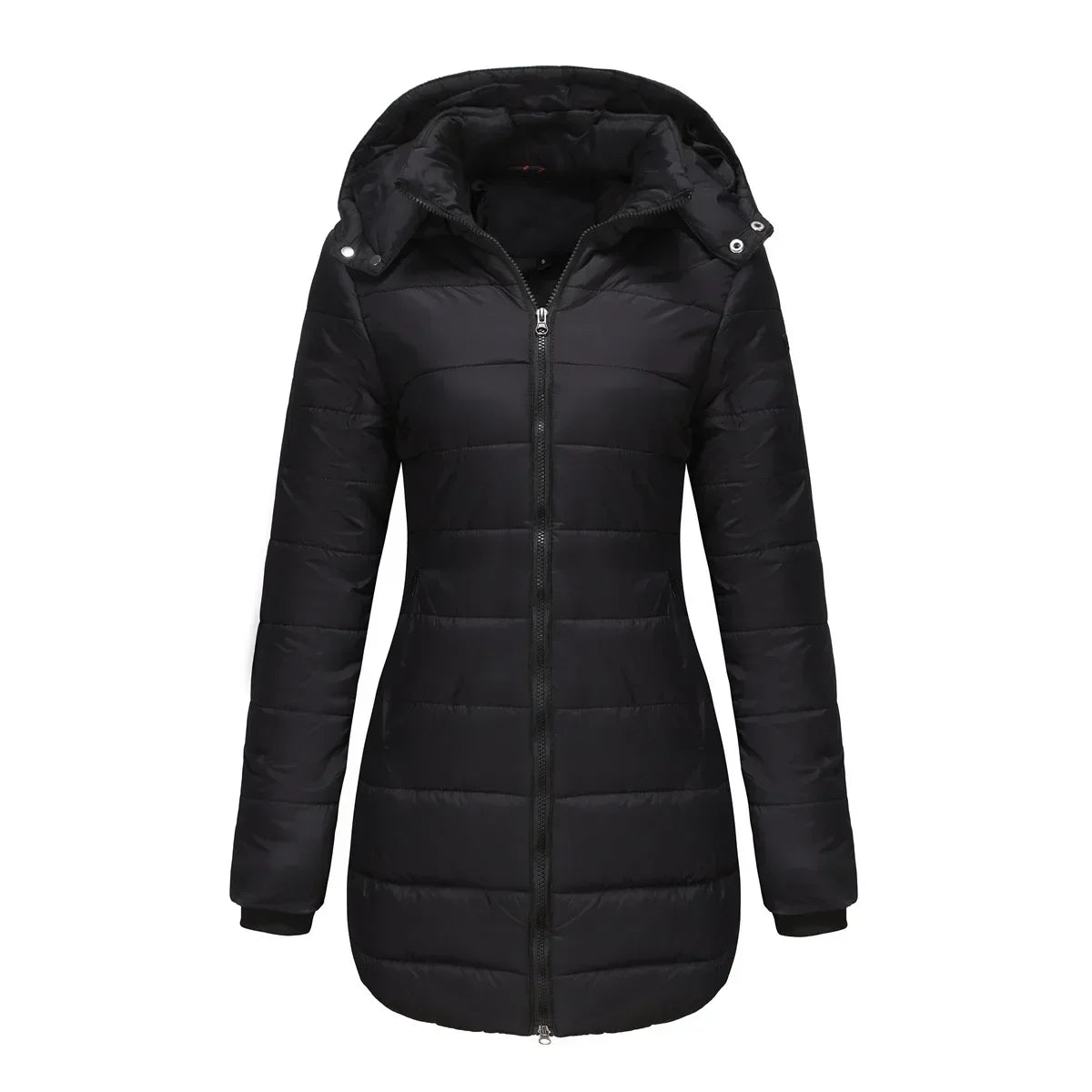 Long Quilted Puffer Jacket for Women in Bold Colors