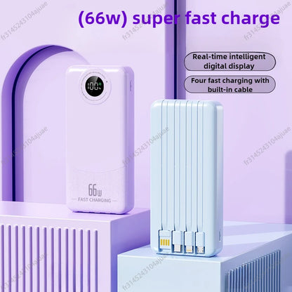 20000mAh 66W Power Bank with Fast Charging and 4 Cables