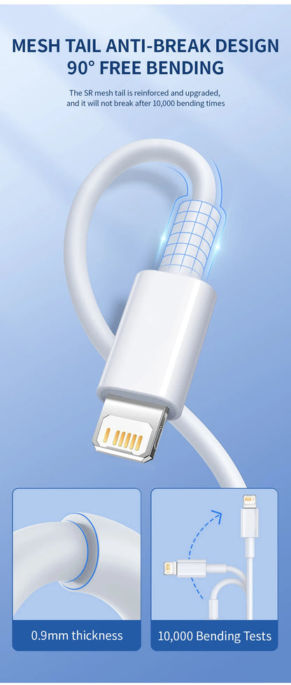 Snabbladdning För iPhone Usb-kabel 14 13 12 11 Pro Max Mini XR XS X SE 8 7 6 Plus 6s 5 5s Kabel för iPad Laddarsladd Tillbehör