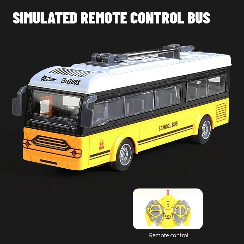 Remote Control Tour Bus – 4CH Double Decker Sightseeing Bus, Simulated Ambulance & School Bus Model, RC Electric Vehicle Toys