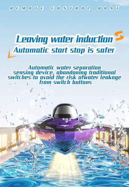 2.4G RC Mini Stunt Speedboat Remote Control double motor High-speed Ship Waterproof Model Kids Toys Water Pool Multiplayer Game