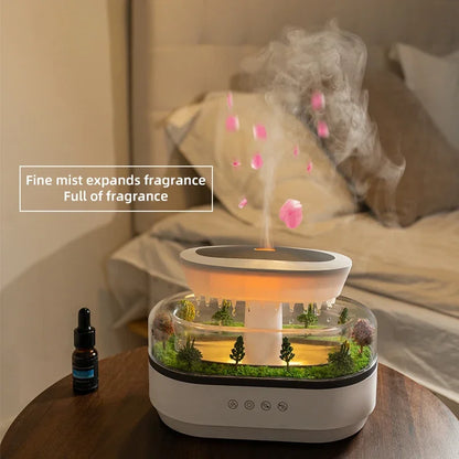 Micro Landscape Raindrop Aromatherapy Diffuser – Essential Oil Diffuser with Colorful Gradient Ambient Light and Mist