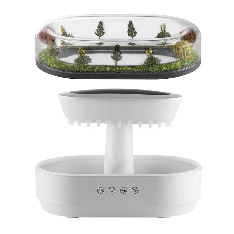 Micro Landscape Raindrop Aromatherapy Diffuser – Diffusor för eterisk olja med färgglad gradient omgivande ljus och dimma