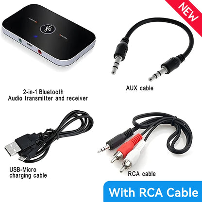 B6 2 IN 1 Bluetooth 5.3 Audio Transmitter Receiver 3.5mm AUX Jack RCA USB Dongle Music Wireless Adapter For Car PC TV Headphone