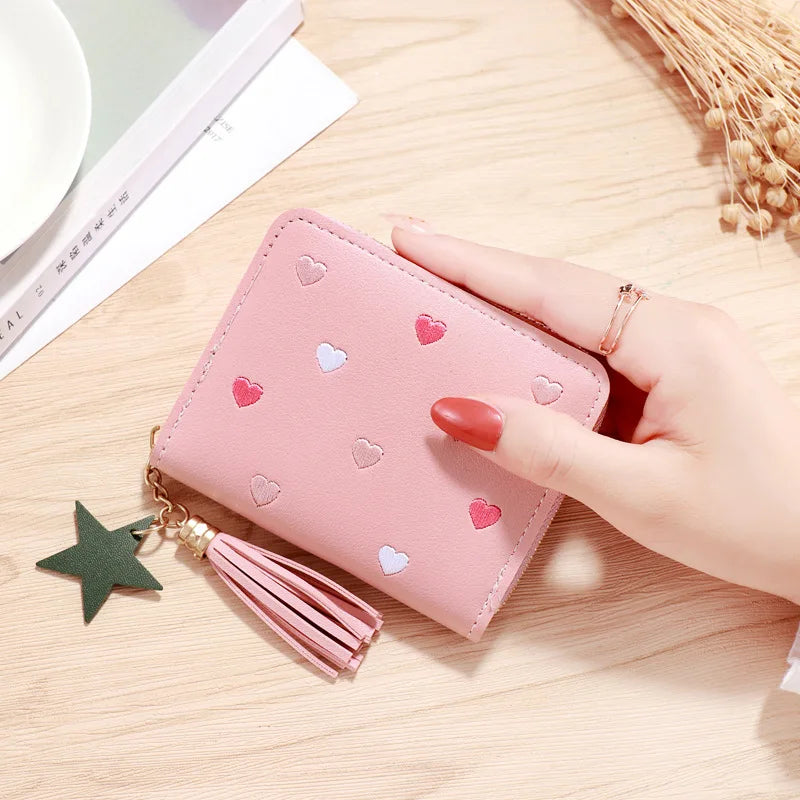 2024 Women Small Wallet: Mini Tassel, PU Leather, Coin Purse