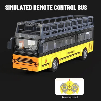 Remote Control Tour Bus – 4CH Double Decker Sightseeing Bus, Simulated Ambulance & School Bus Model, RC Electric Vehicle Toys