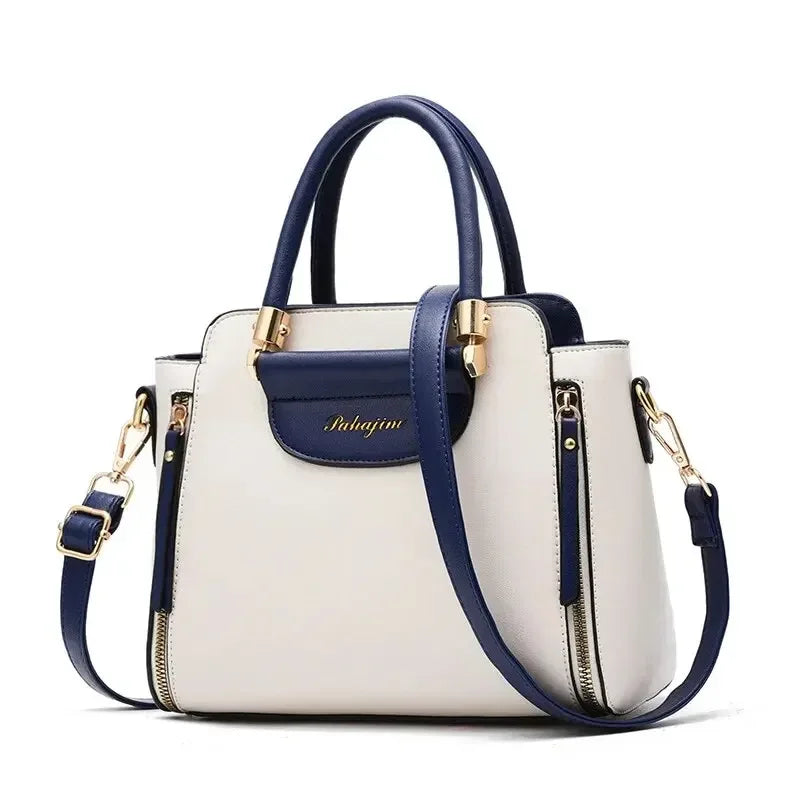 Fashion Handbag: Color Contrast, Striped, Elegant Office