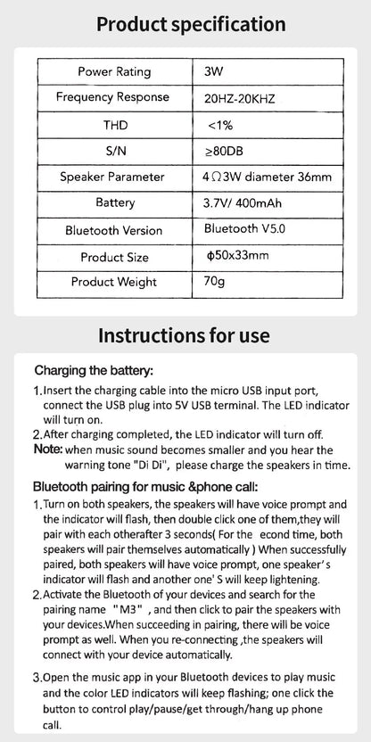 M3 Flash Trådlös Bluetooth-högtalare Bärbar liten stålpistol Metal Heavy Subwoofer Utomhus Mini Bluetooth liten högtalare