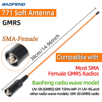 ABBREE Walkie Talkie Antenn SMA Kvinna Man VHF UHF Band Tri-Band GMRS för BaoFeng UV-5R BF-888S Quansheng UV-K5 K6 Skinka Radio