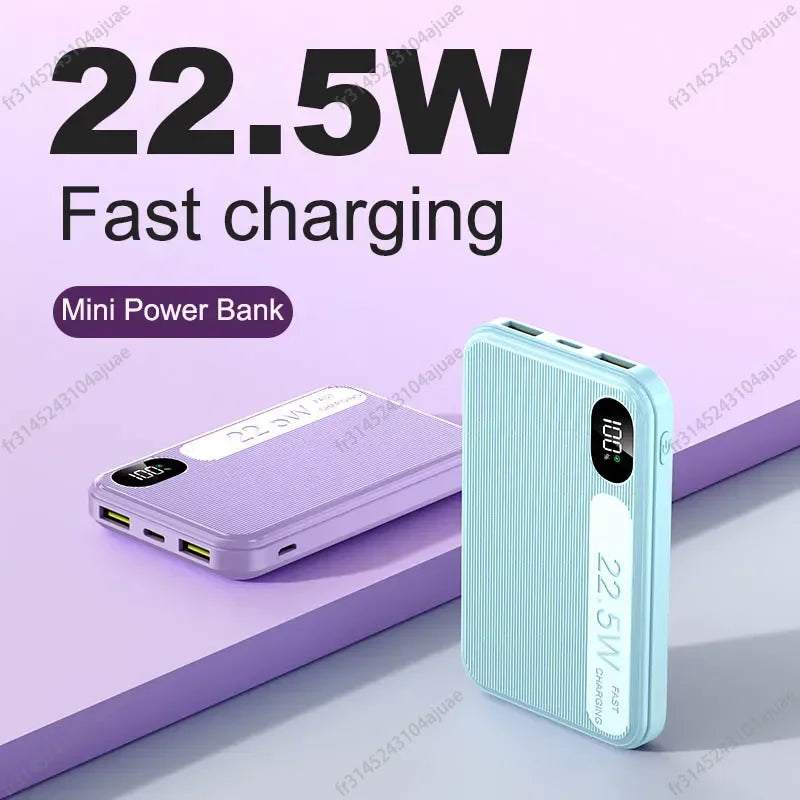 Mini Power Bank 10000mAh med supersnabbladdning PD22.5W och digital display