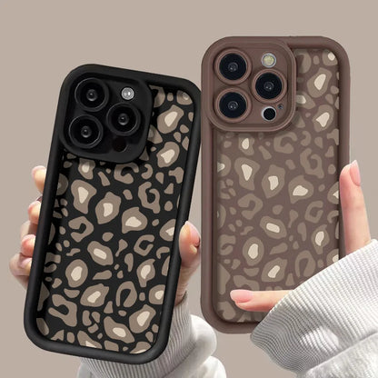 Brunt telefonfodral Leopard mjukt skal Stötsäkert för iPhone