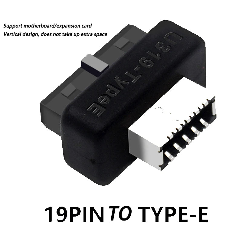 USB 3.0 20Pin/19P Intern Header till Type E Adapter Connector USB 3.1 20 Pin Converter för Type C Frontpanel Moderkort