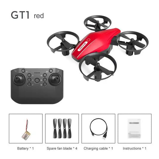 GT1 röd 1BA 2.4G Mini RC Stunt Drone GT1 - Quadcopter i fickstorlek med huvudlöst läge, 360° rullar och professionella funktioner, perfekt för barnleksaker och presenter