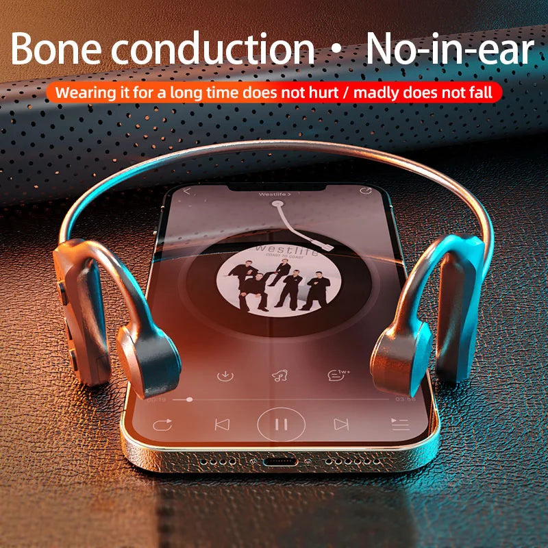 K69 Bone Conduction Earphones Bluetooth Hifi Music Headphones Sport Ear-hook Wireless Headsets with Mic Waterproof Earbuds