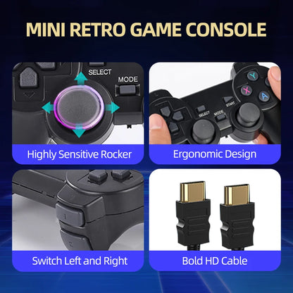 Video Game Console TV HD Game Stick 64GB 20000 Retro Games For PS1/GBA/MAME/SEGA Everdrive Save/Search/Adding For Children Gift