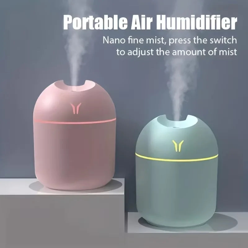 Portable USB Ultrasonic Air Humidifier – Essential Oil Diffuser and Car Purifier with LED Romantic Light