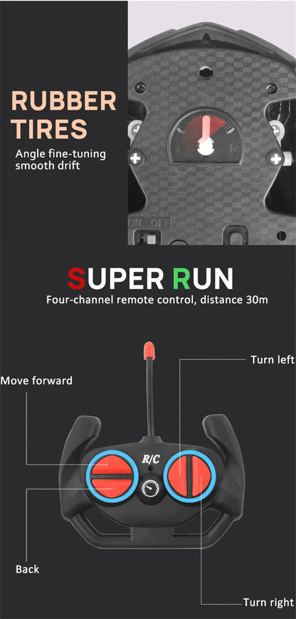 LED-ljus RC-billeksak 1/18 2.4G Radiofjärrkontroll Bilar Höghastighetssportbil Stunt Drift Racing Billeksaker För Pojkar Barn