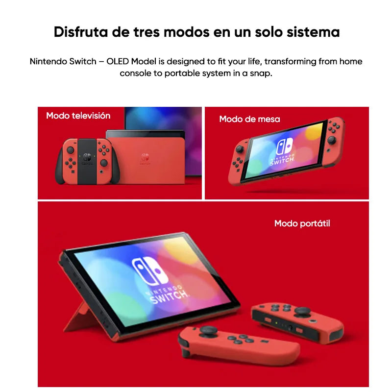 Nintendo Switch OLED Model 7 Inch Screen Joy‑Con Handle Enhanced Audio Adjustable Console Stable TV Mode Video Game