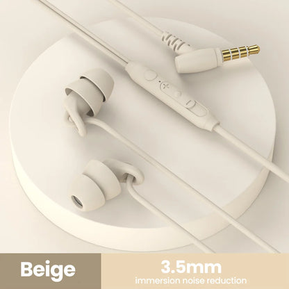 Mjuka silikonhörlurar Handsfree med kabel typ C 3,5 mm jack-hörlurar In-ear Sleep-headset med inbyggd mikrofonkontroll