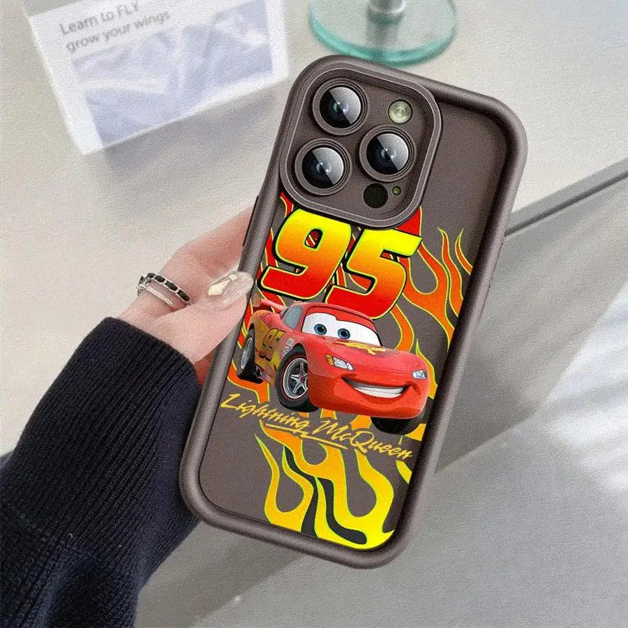 Lightning McQueen Phone Case for Apple iPhone 16 11 13 15 12 14 Pro Max 7 XR X XS 13 12 Mini 14 Plus 8 SE Silicone Cover