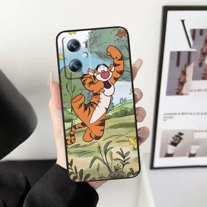 Disney Winnie The Pooh Case For OPPO: Black TPU Phone Case