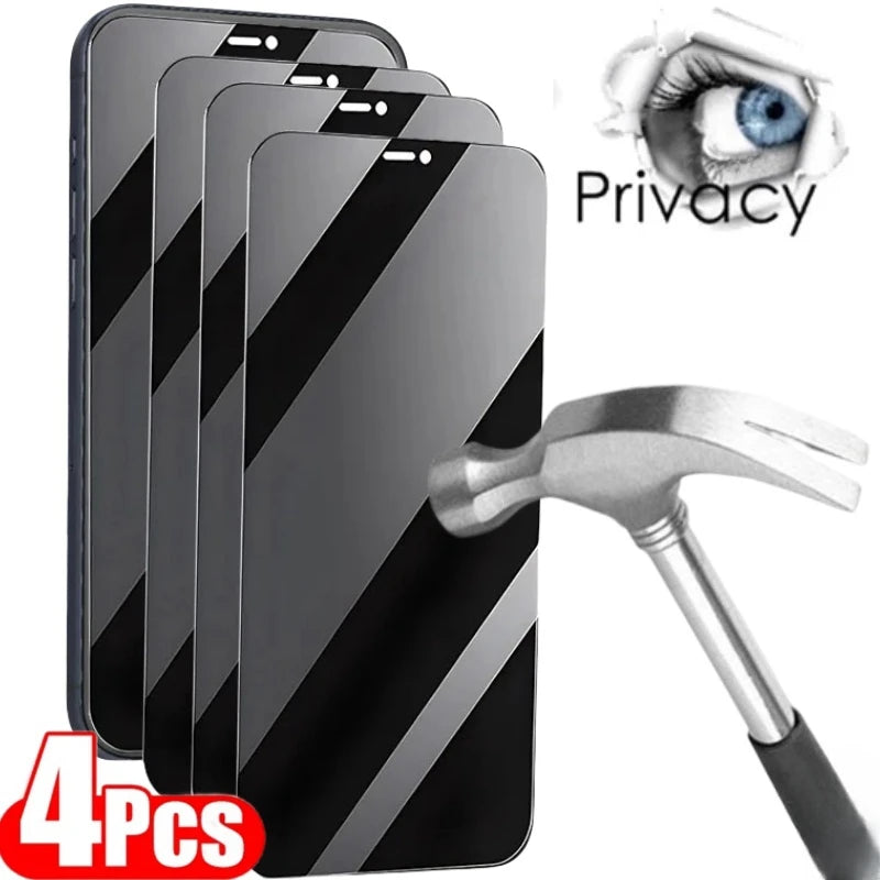 4st Privacy Härdat glas för iphone 13 Pro Max 13Pro 14Plus 11 Anti Fall Glass för iphone 16ProMax Anti-peep skärmskydd