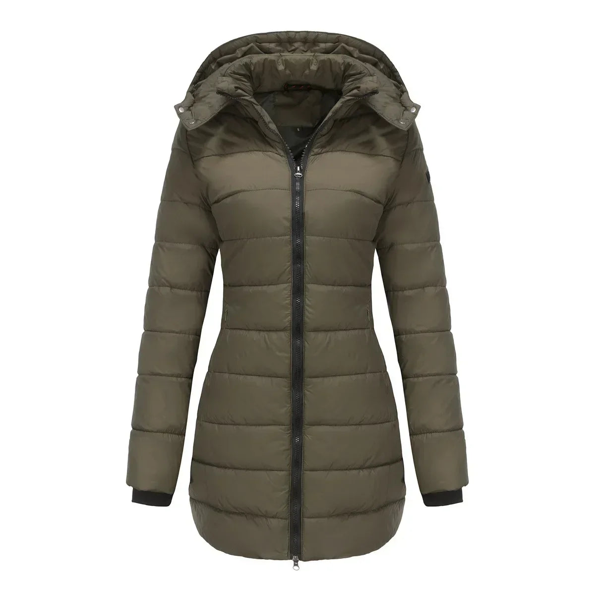 Long Quilted Puffer Jacket for Women in Bold Colors