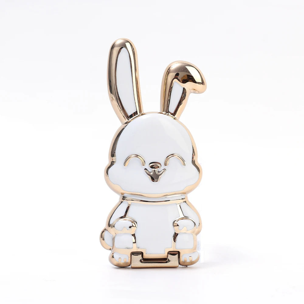 Bunny Finger Ring Hållare Mini Pull Rod Telefonställ Universal Telefon Vik Lazy Spänne Tredimensionell Back Sticker Pad Fäste