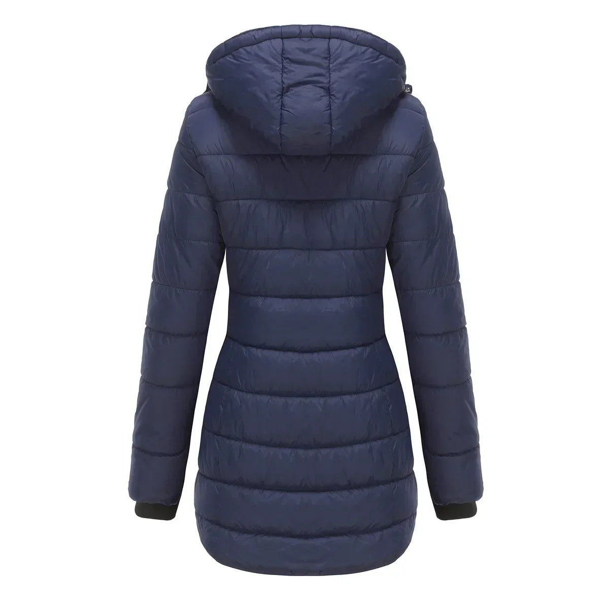 Long Quilted Puffer Jacket for Women in Bold Colors