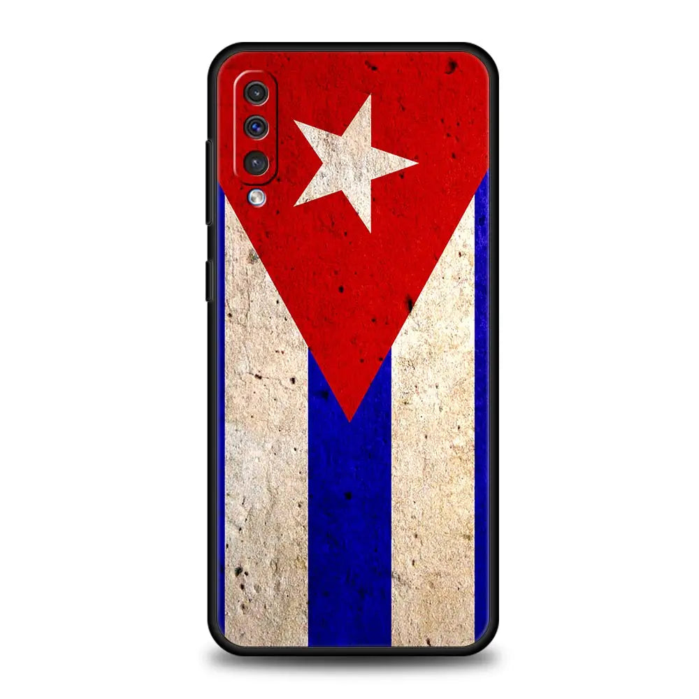 Fodral till Samsung silikontelefonskal Cuba flagga Art