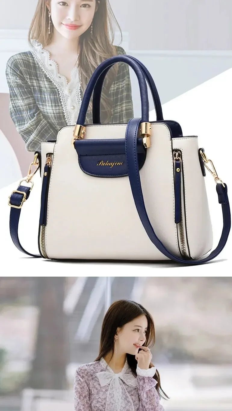 Fashion Handbag: Color Contrast, Striped, Elegant Office