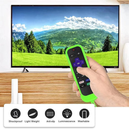 Silicone luminous remote control cover for Roku TV Remote / Roku Simple Remote / Roku Voice Remote (without Headphone Jack)