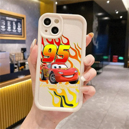 Lightning McQueen Phone Case for Apple iPhone 16 11 13 15 12 14 Pro Max 7 XR X XS 13 12 Mini 14 Plus 8 SE Silicone Cover