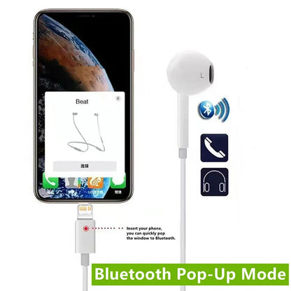 Original hörlurar för Apple iPhone 15 14 11 12 13 Pro Max hörlurar XR X XS 8 Plus Bluetooth trådbundna hörlurar Headsettillbehör