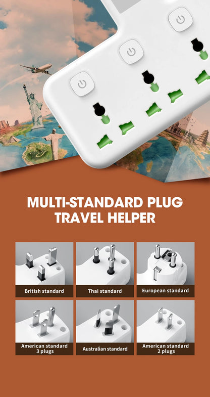 EU UK AU US Plug AC Outlet Power Strip Multiprise Vägguttag Universal Nätverksfilter USB Cherger Separat Switch Ljusadapter