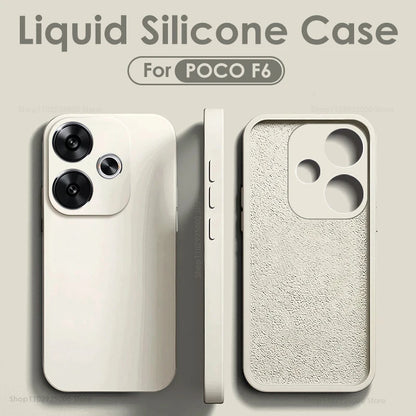 Poco F6 PocoF6 Pro Case Original Liquid Silicone Phone Cases For Xiaomi Poco F6 F 6 Pro F6Pro PocoF6 Pro Shockproof Soft Cover