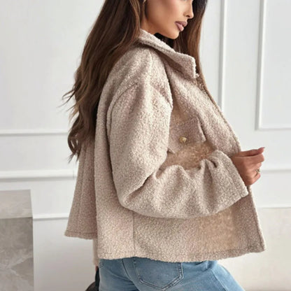 Casual Loose Woolen Cardigan Coat Fashionable and Comfortable