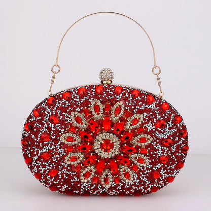 Flower Rhinestones Clutch: Evening Bag, Prom, Wedding Shoulder Handbag