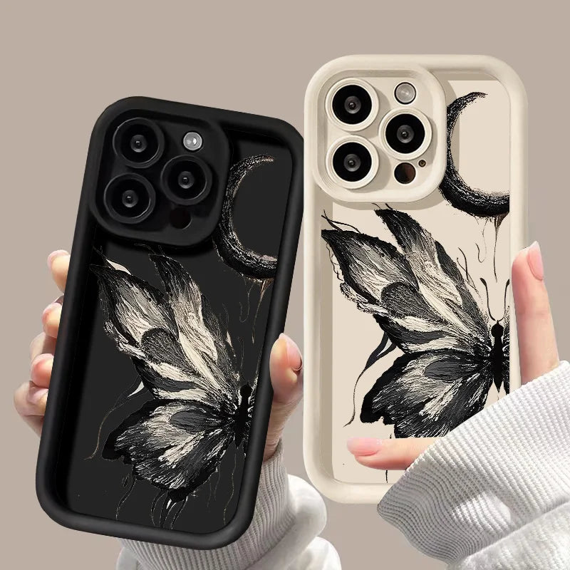 Liquid Silicone Case For iPhone: Shockproof Butterfly Soft TPU Cover