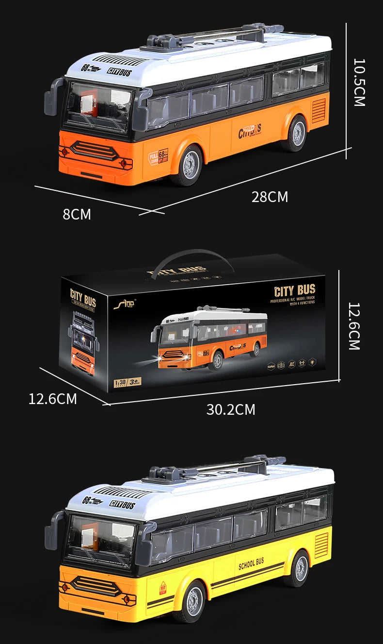 Remote Control Tour Bus – 4CH Double Decker Sightseeing Bus, Simulated Ambulance & School Bus Model, RC Electric Vehicle Toys