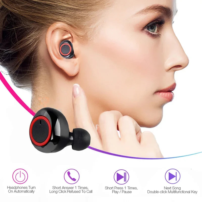 Y50 TWS Bluetooth-hörlurar Trådlösa headset IPX7 Vattentäta djupbashörlurar True Wireless Stereo Headset Sporthörlurar