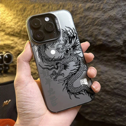 Lyxigt Dragon Totem Armor-fodral för iPhone: Anti-drop, Lens Protect, Plating Cover