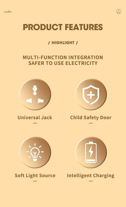 EU UK AU US Plug AC Outlet Power Strip Multiprise Vägguttag Universal Nätverksfilter USB Cherger Separat Switch Ljusadapter