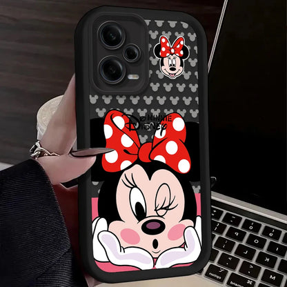 Svart Mickey Minnie telefonfodral till Xiaomi Redmi